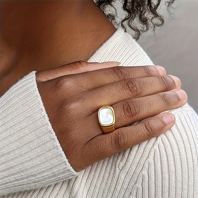 Stainless Steel Shell Ring for Women